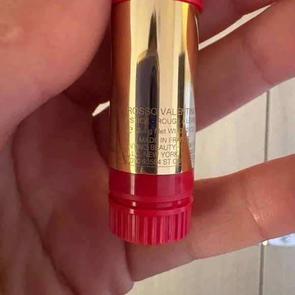 NWT Valentino Red Geometric Cosmetic Bag with two long lasting lipsticks
